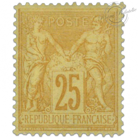 FRANCE N°92 TYPE SAGE 25C, BEAU TIMBRE NEUF* SIGNÉ DE 1879