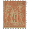 FRANCE N°94 TYPE SAGE II 40C. ORANGE, BEAU TIMBRE NEUF* DE 1881