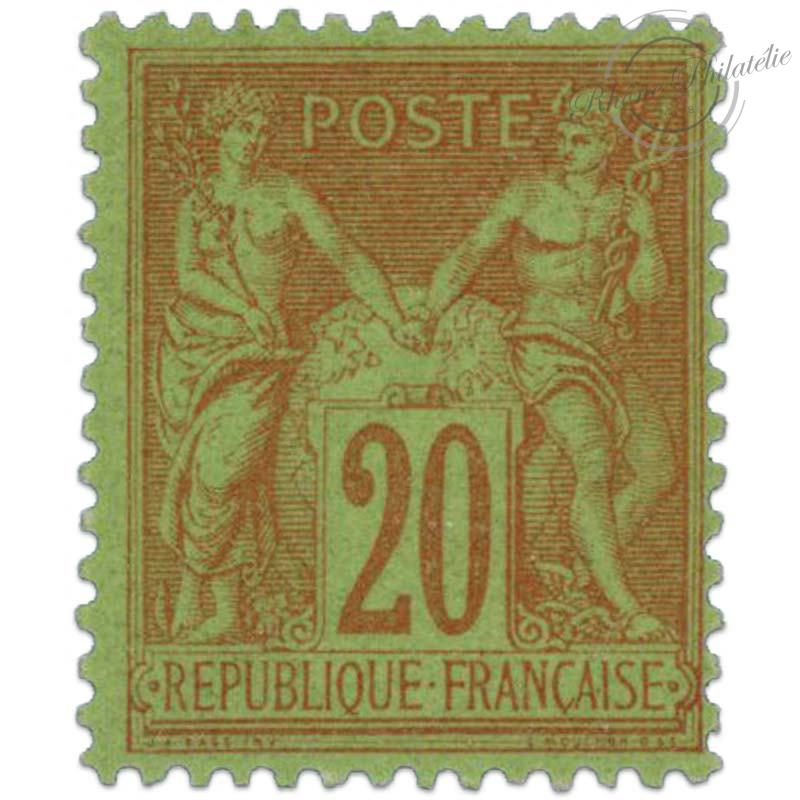 FRANCE N°96 TYPE SAGE 20C, TIMBRE NEUF* DE 1884