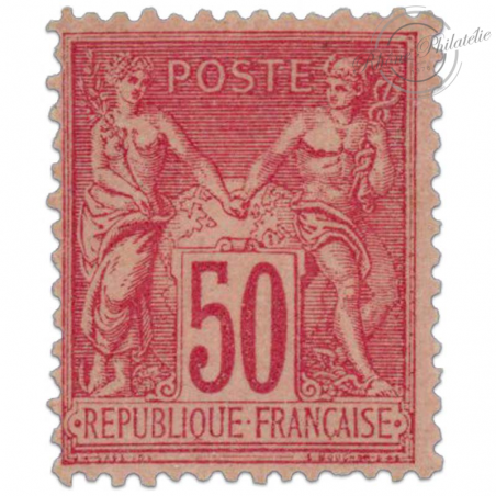 FRANCE N°98 TYPE SAGE 50 C. ROSE, SUPERBE TIMBRE NEUF* ET SIGNE-1890