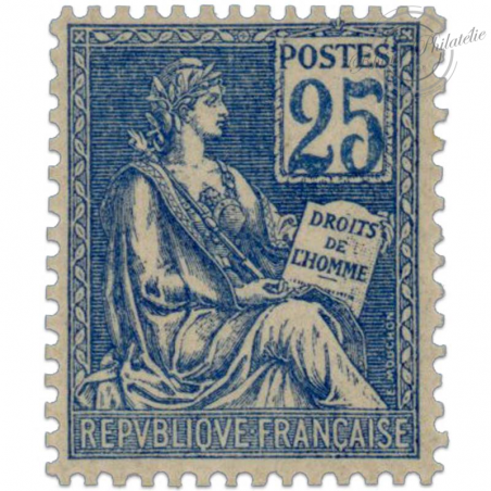 FRANCE N°114 TYPE MOUCHON 25 C BLEU, TIMBRE NEUF* DE 1900-01
