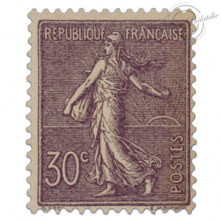 FRANCE N°133a SEMEUSE LIGNEE 30C VIOLET FONCE, TIMBRE NEUF*1903