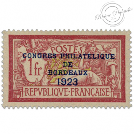 FRANCE N°182 CONGRÈS BORDEAUX, TIMBRE NEUF* SIGNÉ -1923