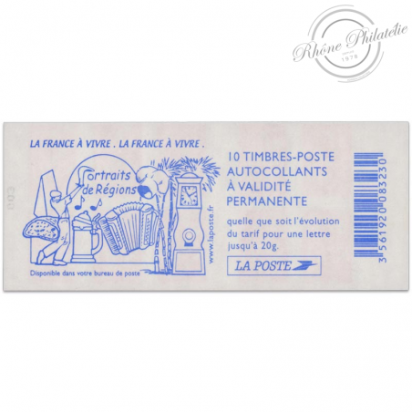 CARNET FRANCE 3744-C4 DE 10 TIMBRES POUR AFFRANCHIR MARIANNE ROUGE DE LAMOUCHE