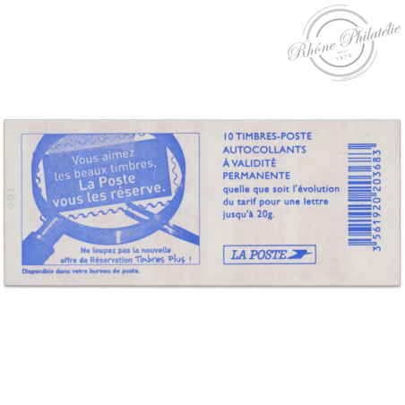 CARNET FRANCE 3744-C7 DE 10 TIMBRES MARIANNE POUR AFFRANCHIR ROUGE DE LAMOUCHE