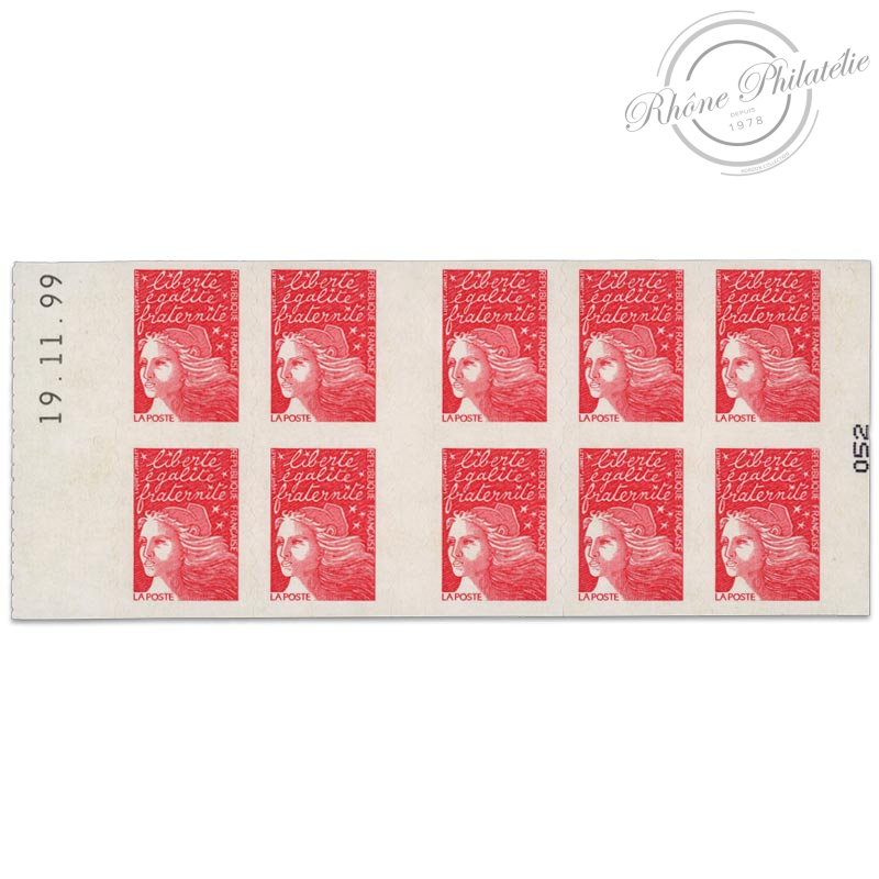 CARNET N°3085a-C2 DE 10 TIMBRES MARIANNE ROUGE DU 14 JUILLET
