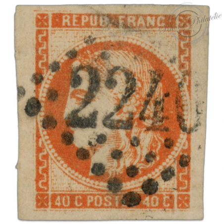 FRANCE N°48 TYPE CÉRÈS, TIMBRE OBLITÉRÉ DE 1870