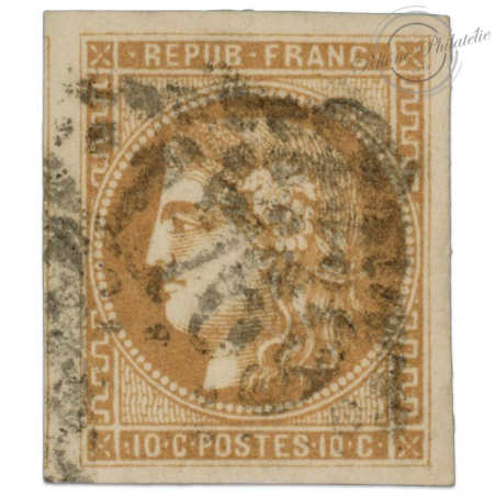 FRANCE, N°43A TYPE CERES, TIMBRE OBLITERÉ SIGNÉ JF BRUN-1870