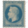 FRANCE N°29A TYPE NAPOLEON 20C BLEU, TRÈS BEAU TIMBRE NEUF* SIGNÉ JF BRUN-1867