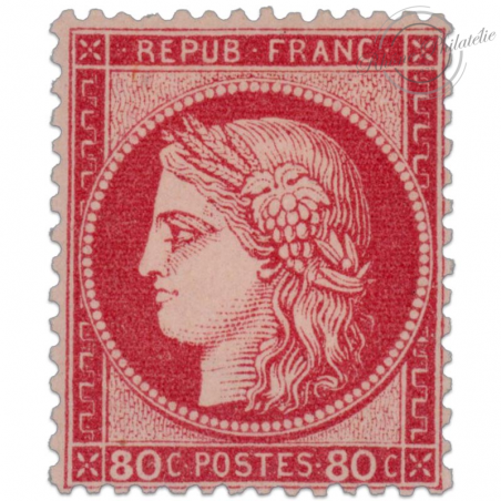FRANCE N°57 TYPE CÉRÈS 80C ROSE, TIMBRE NEUF* SIGNÉ JF BRUN-1872