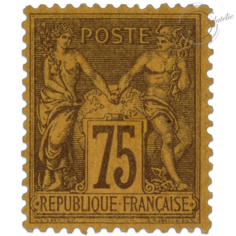 FRANCE N°99 TYPE SAGE 75C, TIMBRE NEUF* SIGNÉ JF BRUN-1890