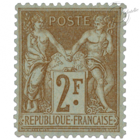 FRANCE N°105 TYPE SAGE 2F, TIMBRE NEUF* SIGNÉ JF BRUN-1900