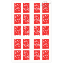 CARNET FRANCE 3744-C3 MARIANNE ROUGE DE LAMOUCHE 20 TIMBRES 20g POUR AFFRANCHIR