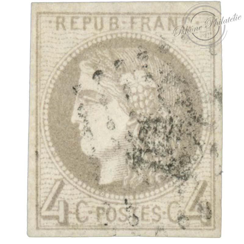 FRANCE N° 41B TYPE CÉRÈS, TIMBRE OBL SIGNÉ JF BRUN / CALVES-1870