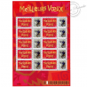 FEUILLE TIMBRES "MEILLEURS VOEUX" (F3623aB) AVEC VIGNETTE PERSO CHIEN