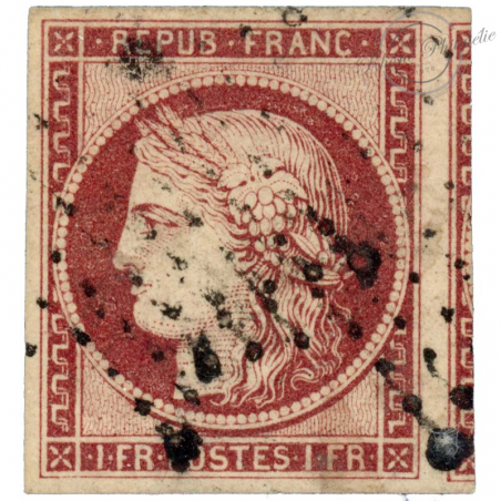 FRANCE N°6 TYPE CERES, TIMBRE OBLITÉRÉ SIGNE CALVES-1849