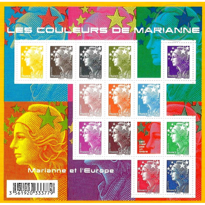 BLOC FEUILLET F4409 LES COULEURS DE MARIANNE (2009) TIMBRES NEUFS**