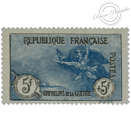 FRANCE N°155 ORPHELINS DE LA GUERRE, TIMBRE NEUF SIGNÉ CALVES-1917-RARE