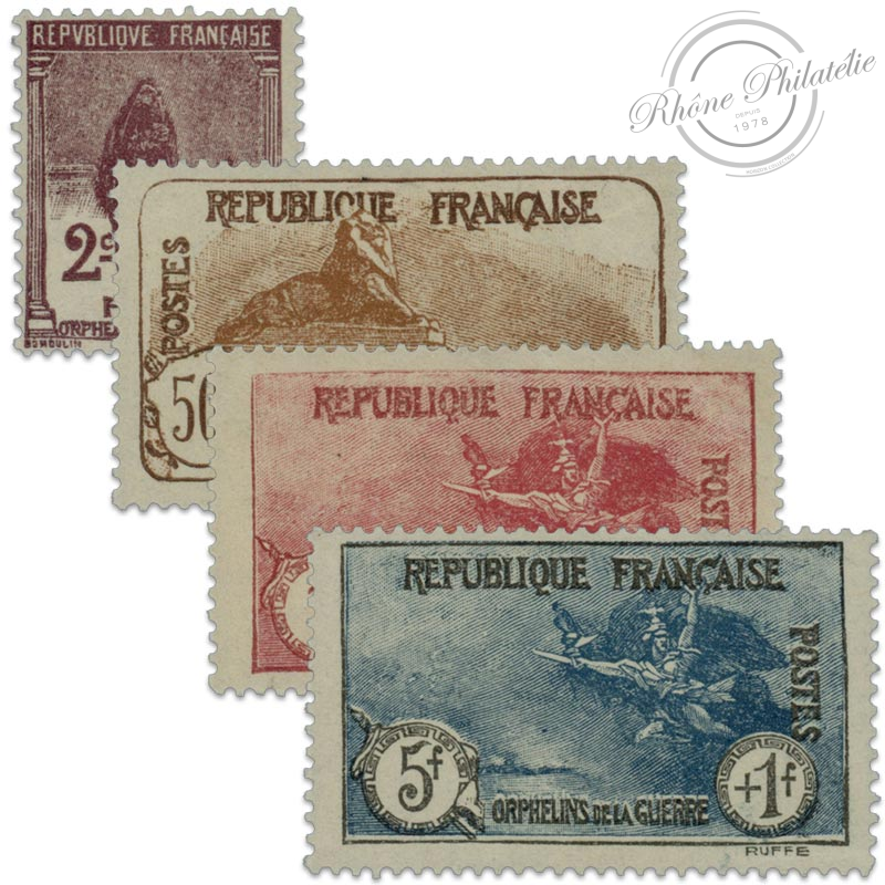 FRANCE N°229 A 232 SÉRIE ORPHELINS DE GUERRE ,TIMBRES NEUFS 1926, SIGNÉ CALVES