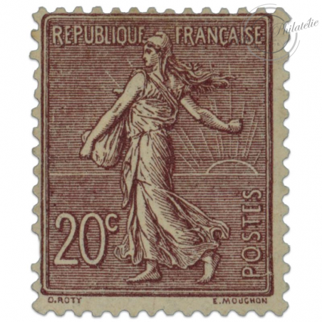 FRANCE N°131a TYPE SEMEUSE LIGNÉE 20C, TIMBRE NEUF SIGNÉ CALVES-1903