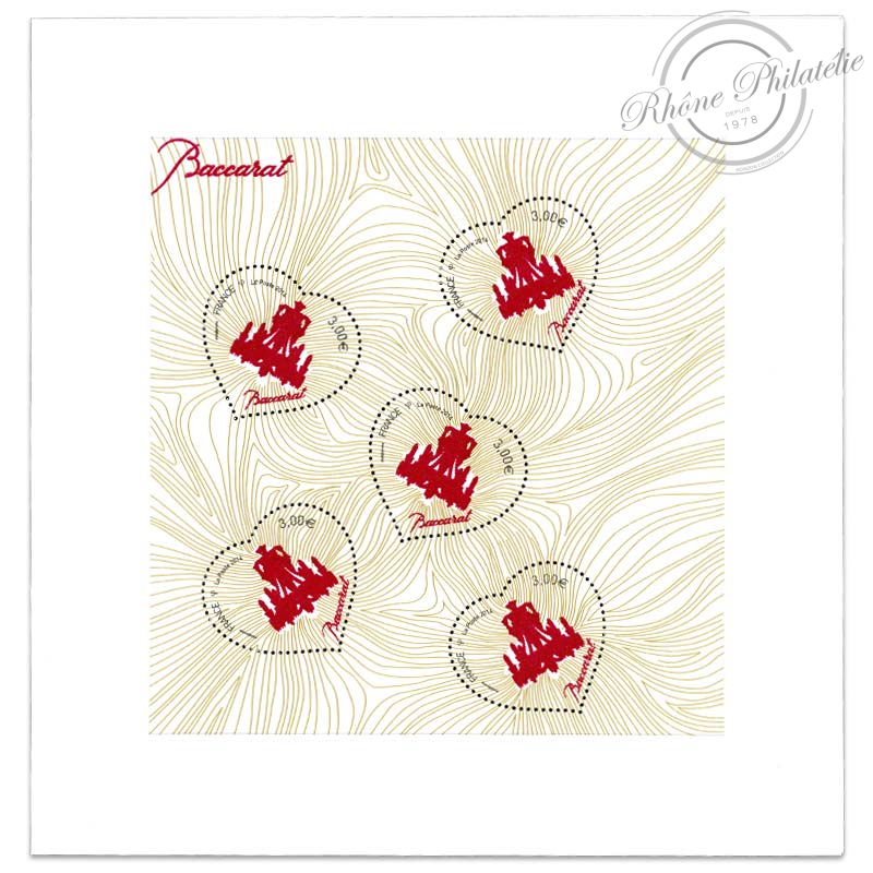 FEUILLET F4883 "SAINT VALENTIN, COEURS DE BACCARAT" TIMBRES NEUFS COLLECTOR-2014