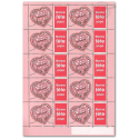 FEUILLE TIMBRES SAINT-VALENTIN "COEURS DE CACHAREL" F3747Ad GOMME BRILLANTE