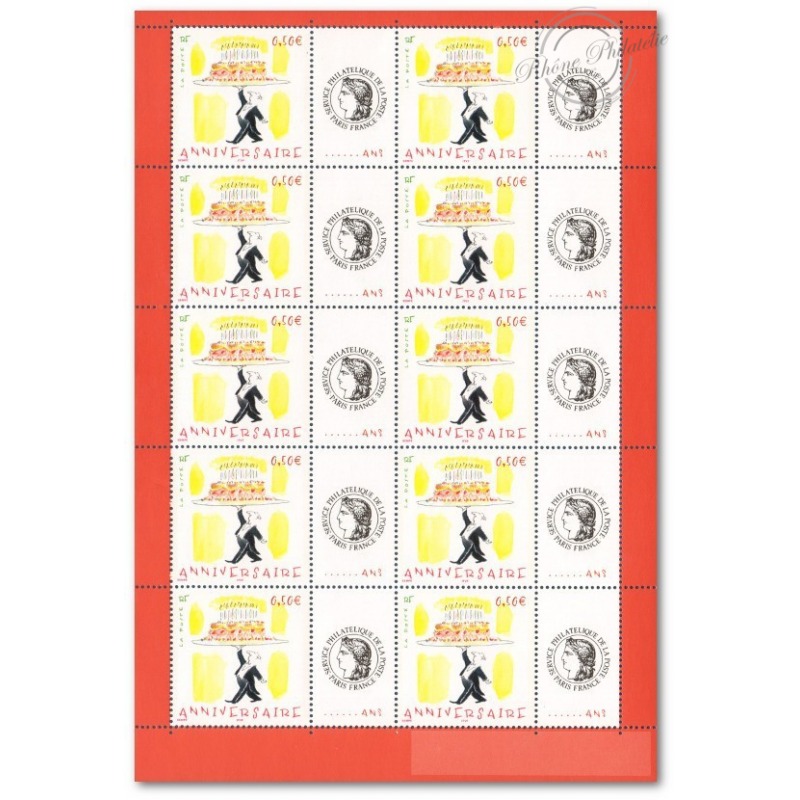 FEUILLE TIMBRES ANNIVERSAIRES PAR SEMPE (3688A) VIGNETTE CERES, GOMME BRILLANTE
