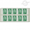 CARNET MARIANNE VERTE D'YSEULT 10 TIMBRES
