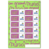 FEUILLE TIMBRES MESSAGE BEN, GRAND MERCI 3637A VIGNETTE TIMBRES PERSONNALISES GB