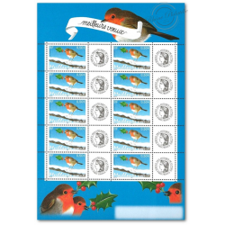 FEUILLE PERSONNALISÉE FRANCE F3621A TIMBRES "ROUGE-GORGE" AVEC VIGNETTE CERES