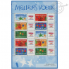 FEUILLE F3722Ab TIMBRES "MEILLEURS VOEUX" AVEC VIGNETTE PHILA 2000, LUXE