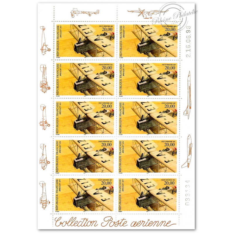 PA N°_61 BIPLAN 1997 LUXE feuille de 10 timbres sous blister