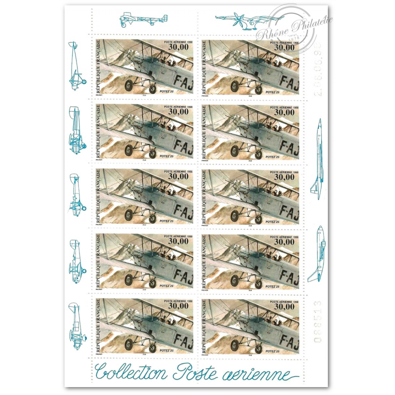 PA N°_62 BIPLAN 1998 LUXE feuille 10 timbres sous blister