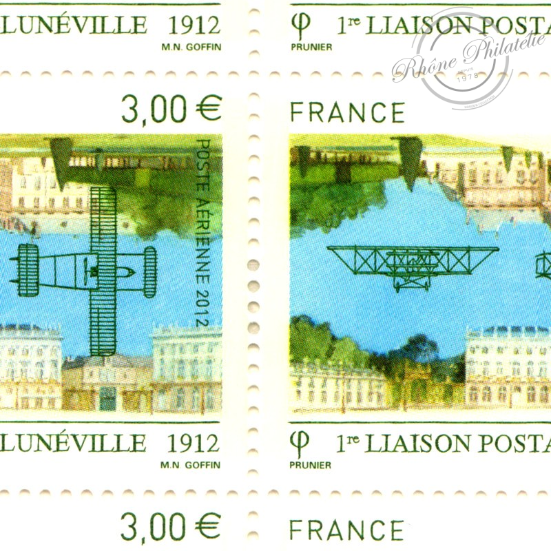 POSTE AÉRIENNE N°75 LIAISON NANCY LUNEVILLE 2012 FEUILLE COLLECTOR TIMBRES NEUFS