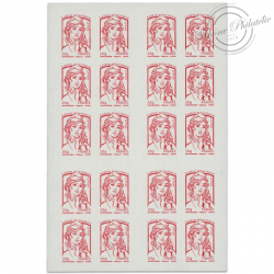 CARNET FRANCE 851-C16 DE 20 TIMBRES 20g POUR AFFRANCHIR MARIANNE ROUGE DE CIAPPA