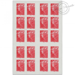 CARNET FRANCE 4197-C16 DE 20 TIMBRES POUR AFFRANCHIR MARIANNE ROUGE DE BEAUJARD