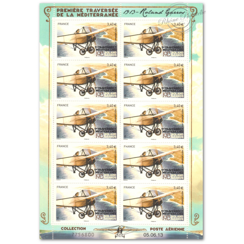 POSTE AÉRIENNE N° 77 MONOPLAN ROLAND GARROS 2013 FEUILLE COLLECTOR TIMBRES NEUFS