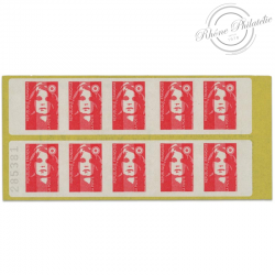 CARNET FRANCE 2874-C7 MARIANNE ROUGE DE BRIAT 10 TIMBRES POUR AFFRANCHIR