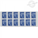 CARNET FRANCE 592-C1 EUROPE MARIANNE BLEUE DE BEAUJARD 12 TIMBRES AUTOADHÉSIFS POUR AFFRANCHIR