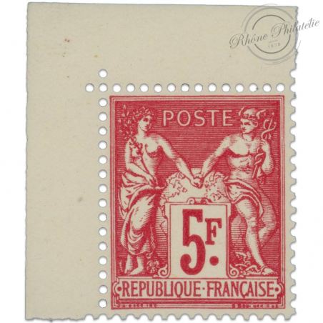 FRANCE N°216 TYPE SAGE 5F CARMIN, SUPERBE TIMBRE NEUF 1925