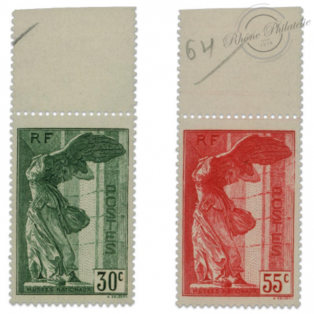 FRANCE N°354 ET 355 VICTOIRE SAMOTHRACE, TIMBRES NEUFS-1937