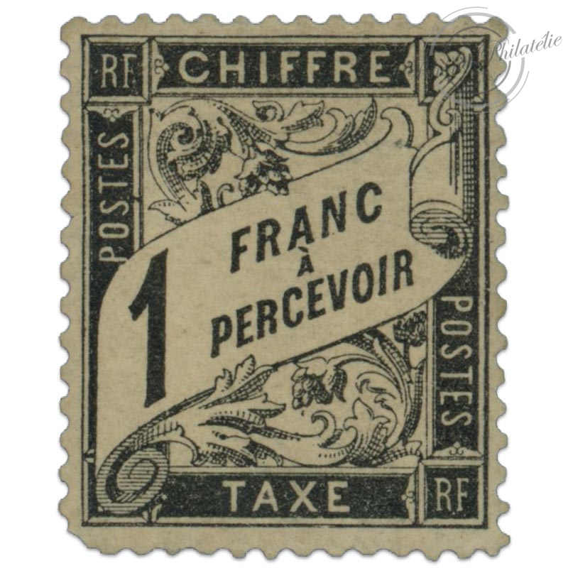 FRANCE TAXE N°22 TYPE DUVAL 1F. NOIR, TIMBRE NEUF*, 1881-1892