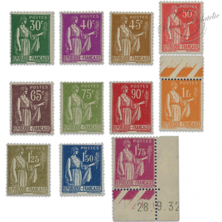 FRANCE N°280-289 TYPE PAIX, TIMBRES NEUFS - 1932-1933