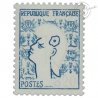 FRANCE N°1282 TIMBRE TYPE MARIANNE DE COCTEAU SANS COULEUR ROUGE, NEUF** 1961, LUXE
