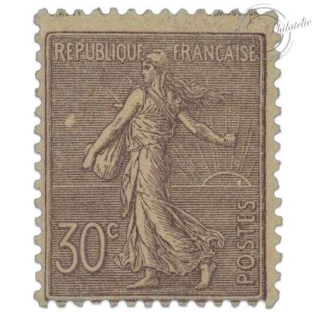 FRANCE N°133 SEMEUSE LIGNÉE 30C LILAS, SUPERBE TIMBRE NEUF** SIGNÉ JF BRUN-1903