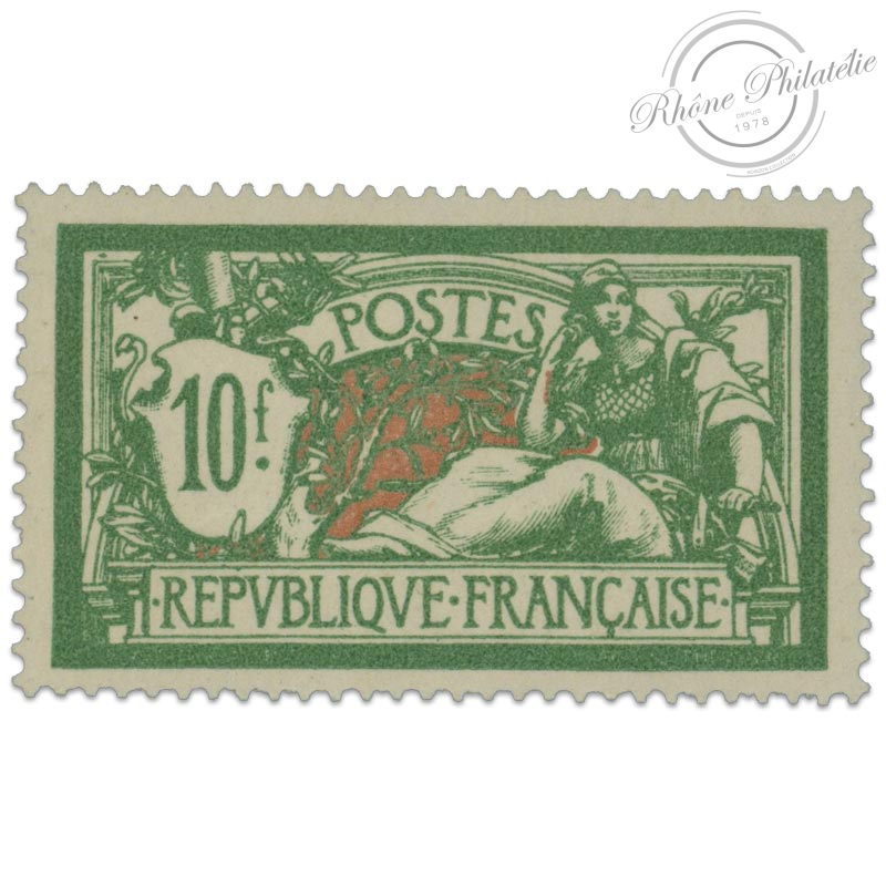FRANCE N°207 TYPE MERSON 10 F, TIMBRE NEUF** SIGNÉ JF BRUN-1925-26