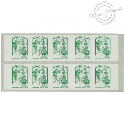 CARNET FRANCE 1215-C2 DE 10 TIMBRES 20g POUR AFFRANCHIRMARIANNE VERTE DE CIAPPA