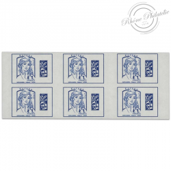 CARNET FRANCE 1216A-C1 MARIANNE BLEUE DE CIAPPA 6 TIMBRES POUR AFFRANCHIR EUROPE, QR CODE DATA