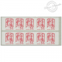 CARNET FRANCE 1214-C3A DE 10 TIMBRES POUR AFFRANCHIR MARIANNE ROUGE DE CIAPPA