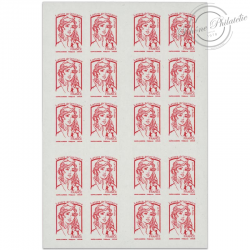 CARNET FRANCE 1214-C2 DE 20 TIMBRES POUR AFFRANCHIR MARIANNE ROUGE DE CIAPPA